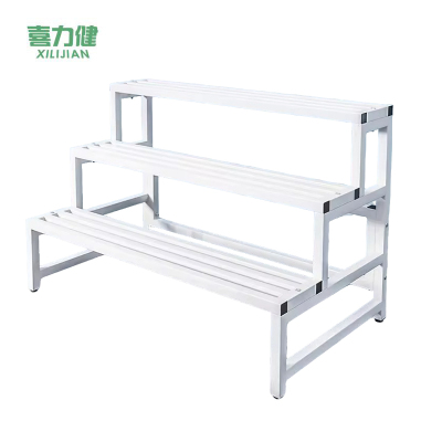 喜力健 铁艺阶梯花架 白色三层-长120*高45CM 个