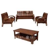 鑫星奈XXN4031110 新中式实木沙发茶几组合 1+2+3+长茶几