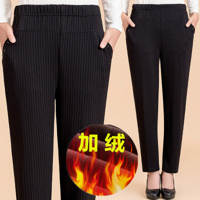 中老年女裤女装冬加绒加厚外穿棉裤大码妈妈裤老年人高腰长裤子女
