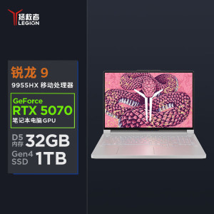 联想(Lenovo)拯救者R9000P 2025新款 16英寸电竞游戏本笔记本电脑 定制(R9-9955HX 64G 1T RTX5070 2.5k 240Hz 广色域)冰魄白