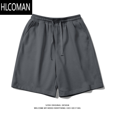 HLCOMAN美潮高街帅气纯色运动短裤男夏季宽松百搭ins抽绳阔腿学生五分裤