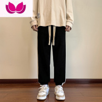 七斓雪尼尔束脚卫裤男士款oversize休闲裤灯芯绒潮牌春季阔腿裤子