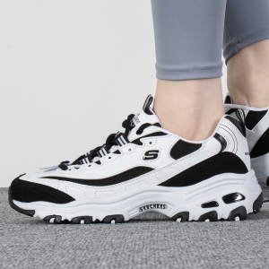 Skechers斯凯奇女鞋新款熊猫鞋网面透气舒适运动休闲鞋896121-NTMT ZP
