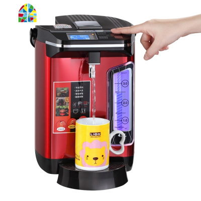 电热水瓶家用全自动烧水壶保温一体不锈钢大容量智能恒温开水器6L FENGHOU 银黑色4.5升送接水盒