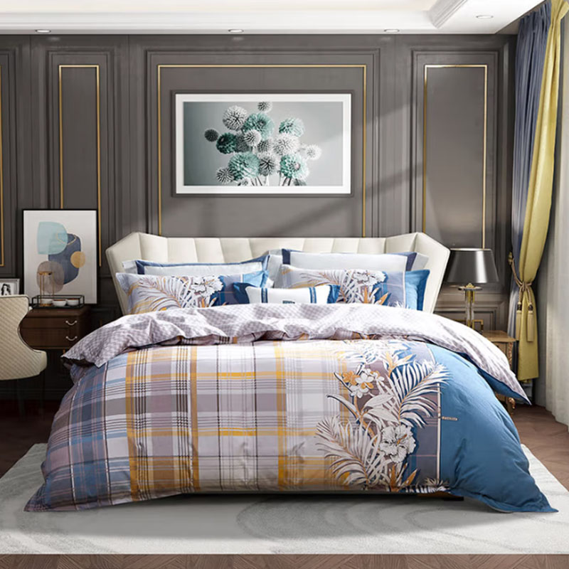 富安娜纯棉四件套-翎羽星辰 蓝