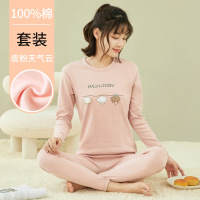 莱卡青少年秋衣秋裤套装纯棉初高中学生男孩冬季保暖内衣女士