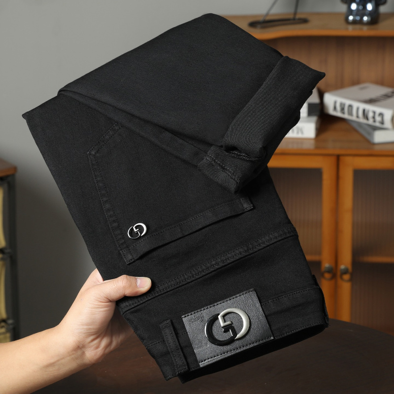 感纯显瘦高级小脚休闲黑色新款修身春夏季牛仔裤男款裤子潮牌高端