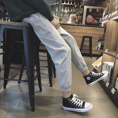 珂卡慕(KEKAMU)卫裤男帅气男士裤子男春季宽松束脚裤男小脚哈伦裤运动休闲长裤男生卫裤浅灰色M