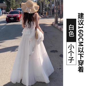 色百褶半身裙女2026新款夏小个子高腰垂感a字冰丝棉麻山本长裙