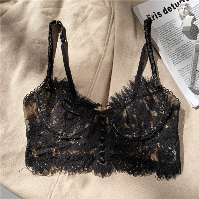 语娄法式性感黑色蕾丝刺绣吊带抹胸打底小背心女夏季外穿内搭上衣2021蕾丝衫