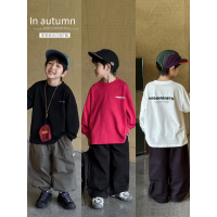 童酷男童秋款湖州织里童装时尚双领中小童T恤字母印花儿童T恤