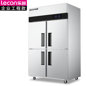 乐创(lecon)商用四门冰柜 立式厨房保鲜柜节能压缩机 标准款双温LC-J-SBC03