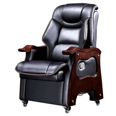 晋舰 老板椅商务总裁办公椅按摩椅皮大班椅可躺电脑椅 牛皮