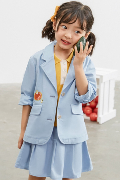 [2件2折价:92]米喜迪mecity童装夏新款女童网红套装裙学生时尚西装洋气