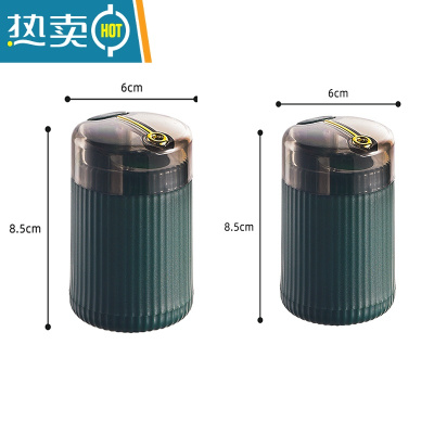 敬平高颜值按压式牙签盒家用个性创意自动弹出签筒罐轻奢网红北欧饭店 牙签筒[墨绿+墨绿]300支牙签