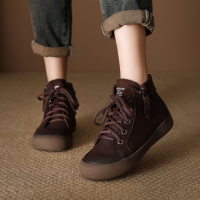 头层牛皮马丁靴女及踝冬季新款女鞋真皮复古休闲百搭平底短靴