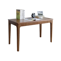 鑫环境 全实木书桌120*57CM单桌双抽现代简约家用电脑台式桌卧室学生学习写字台1.2米