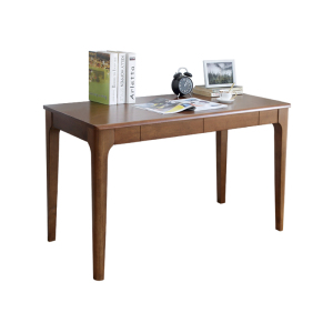 鑫环境 全实木书桌120*57CM单桌双抽现代简约家用电脑台式桌卧室学生学习写字台1.2米 120*57CM单桌双抽