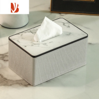 三维工匠抽纸纸巾盒家用创意客厅轻奢风现代ins餐桌巾高级感定制logo 银灰色罗马柱纸巾盒 小号