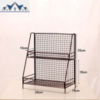 铁艺双层置物架化妆品收纳架ins落地厨房调料书桌宿舍桌面架 三维工匠