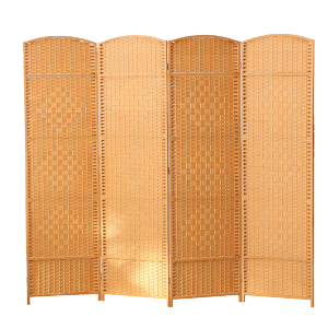 中式藤编屏风隔断墙 简约现代折叠移动折屏 隔断装饰客厅小户型