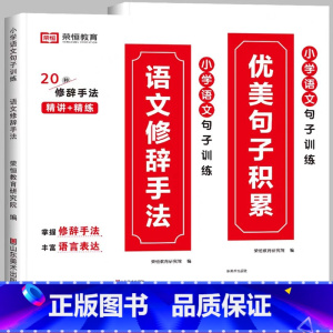 [小学通用/全2册]优美句子积累+修辞手法 小学二年级 [正版]荣恒小学语文句式训练大全一二三四五六年级扩句仿句组词造句
