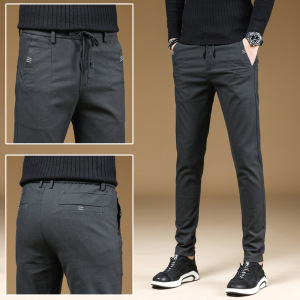 轻奢时尚男士休闲裤四面弹力直筒简约裤子休闲男裤