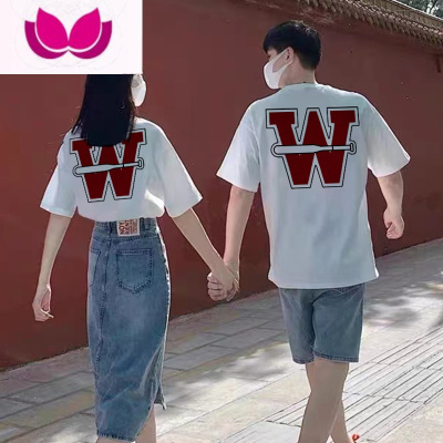 七斓网红情侣短袖t恤男女ins潮2023夏季新款韩版宽松百搭港风小众上衣
