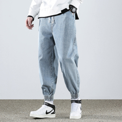 FNLNDO男士牛仔裤韩版潮流宽松百搭哈伦裤子时尚简约休闲长裤
