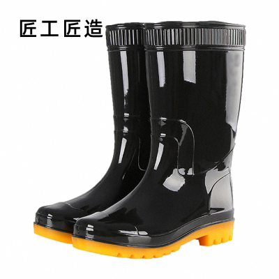 匠工匠造 YX06 加厚中筒雨鞋 均码 黑色