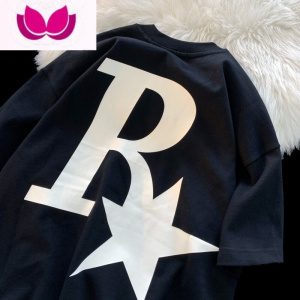 七斓R星高街短袖t恤男夏季ins潮牌美式西海岸上衣服潮流宽松