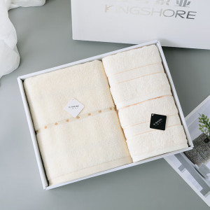 纯棉毛浴巾礼盒装 1浴2毛ZL2106-A1