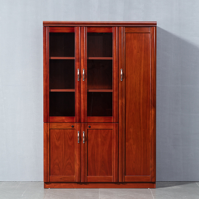 全简办公家具文件柜挂衣柜储物柜木质贴木皮油漆书柜三门