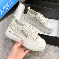 SUNTEK小白鞋女鞋2023春季新款内增高厚底松糕鞋时尚百搭小香风休闲单鞋