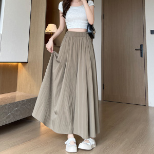 冰丝山本裙裤女薄款夏季2026新款高腰显瘦小个子黑色肌理感阔腿裤