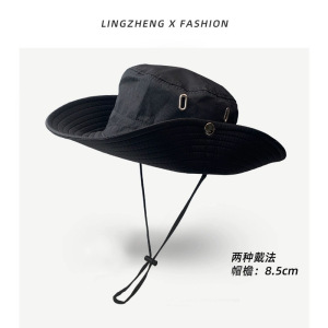 西部牛仔防晒帽女夏季防紫外线户外登山太阳帽大头围遮阳渔夫帽子3759A