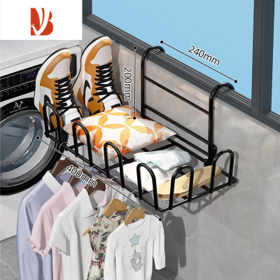 三维工匠阳台晒鞋架器防盗窗护栏杆窗户室内窗台晾晒凉鞋架子窗外晾衣架