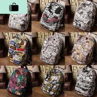 双肩包潮流时尚帆布男初中高中学生女书包个性印花校园背包旅行包NEW LAKE