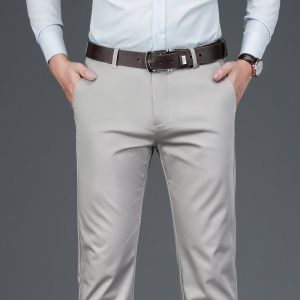 老爺車(LAOYECHE)冬季厚款休闲裤男大码长裤宽松直筒男裤天丝免烫冬天西裤男士裤子