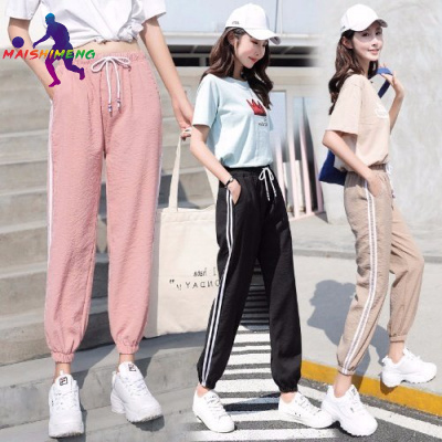 品牌特卖-春秋季新款运动长裤女学生韩版原宿bf风潮薄款宽松超火的ins束脚裤迈诗蒙