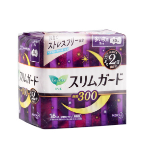 日本进口 花王KAO特薄夜用卫生巾S系列 乐而雅卫生巾 300MM*15片