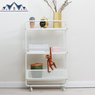 窄缝收纳厨房小推车置物架可移动卫生间夹缝收纳架床头收纳 三维工匠