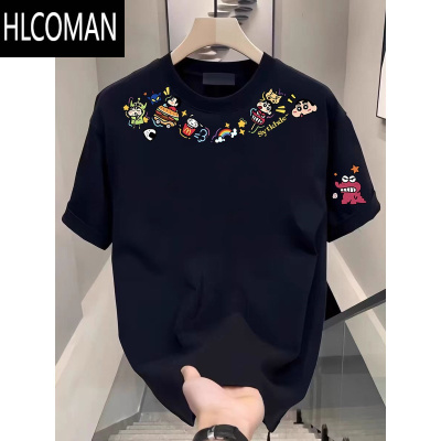 HLCOMAN夏季新款短袖t恤高级百搭宽松半袖ins美式男女学生小众帅上衣