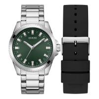 GUESS男士石英表银色表盘简约商务腕表