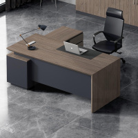 巴洛卡办公桌老板桌经理桌现代班台经理桌板式班台2.2米