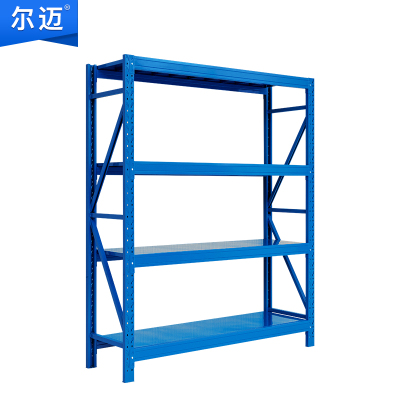 尔迈 仓储货架置物架货物展示架超市仓库钢制金属重型货架 200*150*60cm 500kg/层 蓝色
