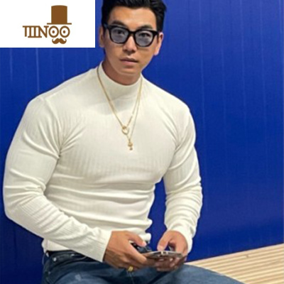 YANXU美式健身长袖男跑步篮球百搭简约针织修身运动休闲打底衣服t恤衫