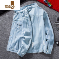 YANXU牛仔外套男士工装夹克韩版潮流网红冬季修身加绒加厚棉衣上衣