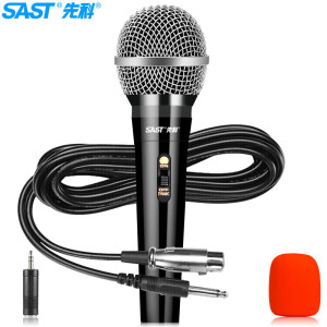 先科 SAST OK-20有线麦克风话筒动圈麦克风家庭KTV演唱卡拉OK会议演讲专业有线话筒
