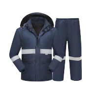 君御N211-2A雨衣双层加厚分体式高亮反光条户外雨衣雨裤套装